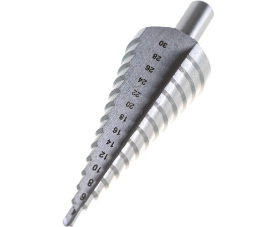 Сверло ступенчатое HSS 4-30х100 мм, 14 ступеней, хвостовик 10 мм Heller 22607 – изображение 3