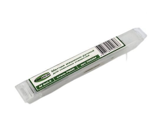 Машинно-ручной метчик TORNERI М 9х0.5 Р6М5 для сквозных отверстий 035284 – изображение 4