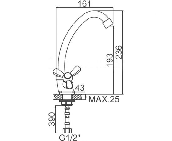 Смеситель для кухни LEDEME крест керамика L4119 65786 – изображение 4
