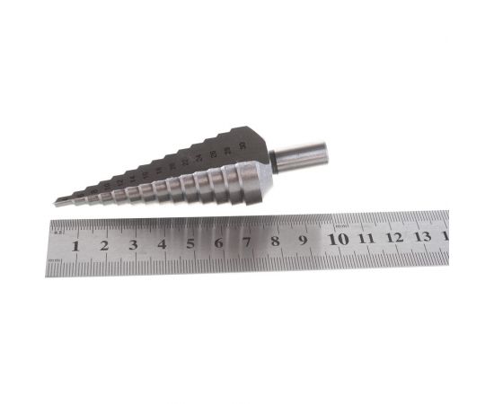 Сверло ступенчатое HSS 4-30х100 мм, 14 ступеней, хвостовик 10 мм Heller 22607 – изображение 4