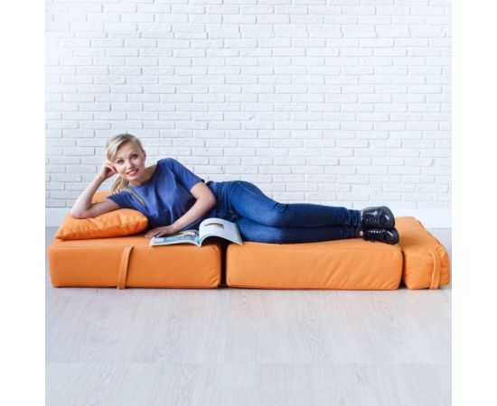 Бескаркасное кресло-кровать Mypuff Антрацит, мебельный велюр kv_472 – изображение 6