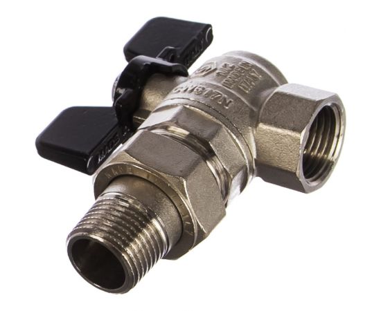 Шаровой полнопроходной угловой кран с американкой STOUT ВР RG008Q0LA6RG41 