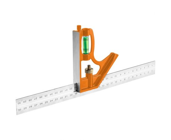Многофункциональная линейка с уровнем NEO Tools 30 см, нержавеющая сталь 72-125 
