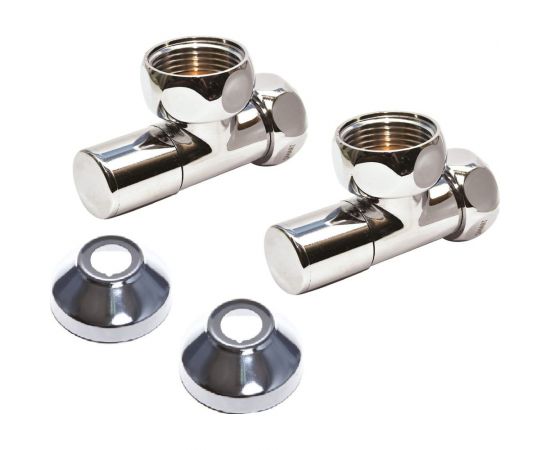 Угловой кран-Вентиль SMT ручка колпак, хром, 1х3/4 г/г,с отражателем, 2 шт. 8511SCH1005/2C 