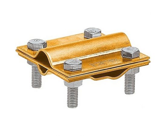 Зажим заземления EZETEK стержень - полоса/пруток крестообразный, латунь 90530 