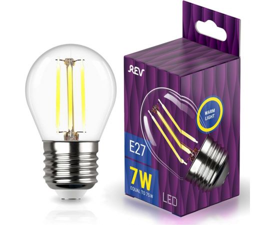 Светодиодная лампа REV FILAMENT шарик, G45, E27, 7W, 2700K, DECO Premium 32443 0 