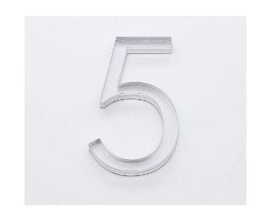 Цифра дверная 5 Brante LOFT 60 мм матовый хром 150184 