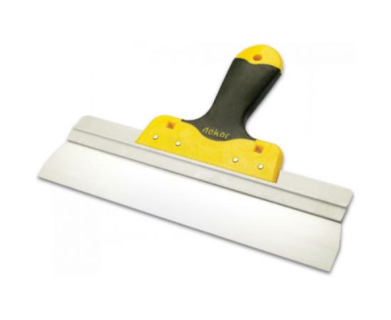 Шпатель DEKOR 400 мм нержавеющая сталь фасадный, ручка с эластомерным покрытием 348 