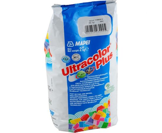 Затирка для швов MAPEI ULTRACOLOR PLUS №110 с водоотталкивающим и антигрибковым эффектом,манхеттен 2кг 6647 