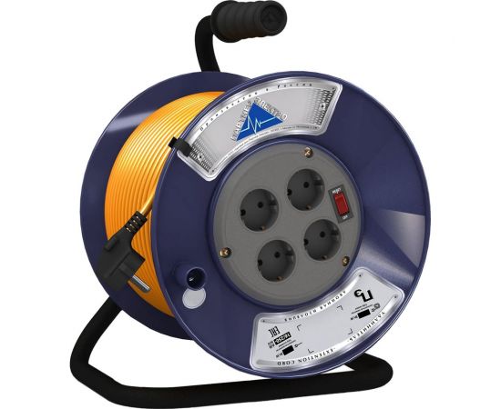 Удлинитель Партнер-Электро PowerLine 4 гн. б/з с выкл. ПВС 2х1 10A 50м UK202B-450DB 