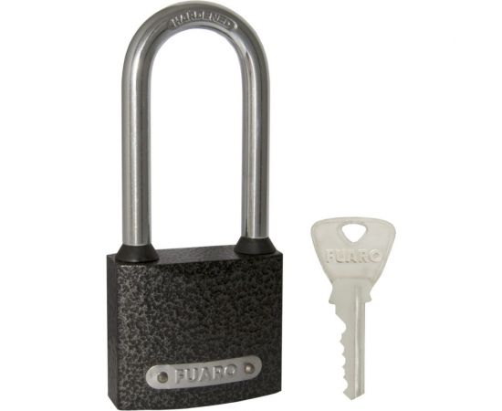 Навесной замок Fuaro PL-01-63-L англ. 3 кл., длинная дужка, коробка 42273 