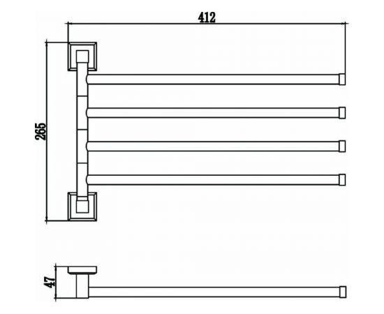 Поворотный держатель для полотенец Savol четверной, хром S-009504 23243 – изображение 2