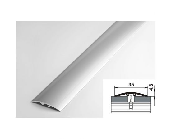 Порог прямой скрытый алюминиевый (35 мм, 1,8 м, Без покрытия) ЛУКА 00000002163 – изображение 2