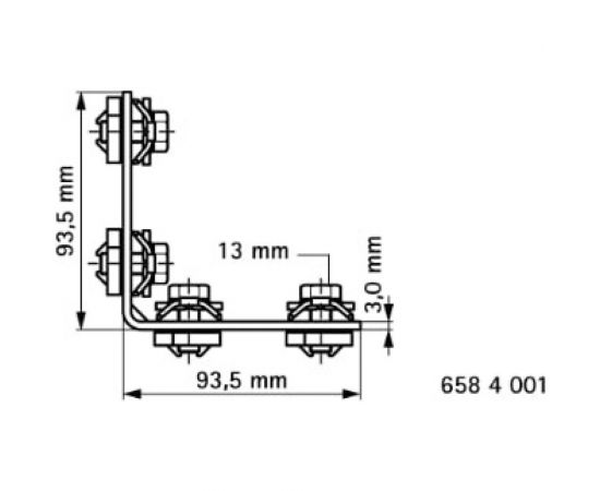Уголок 90 Walraven BIS RapidRail, 4 отверстия 6584001 – изображение 2
