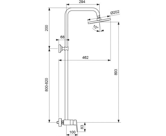Душевая система с однорукоятковым смесителем для душа VIDIMA Видима Баланс BA272AA – изображение 2