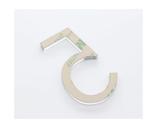 Цифра дверная 5 Brante LOFT 60 мм матовый хром 150184 – изображение 2