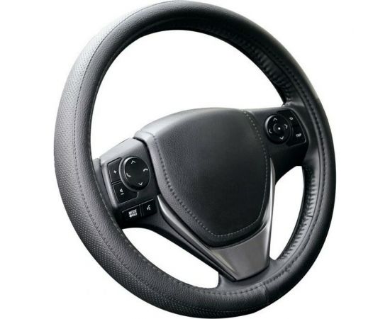 Оплетка KRAFT гладкая+перфор иск кожа, черная, 37-39 см/М KT 800300 – изображение 2