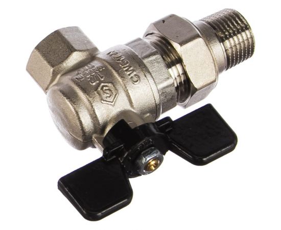 Шаровой полнопроходной угловой кран с американкой STOUT ВР RG008Q0LA6RG41 – изображение 2