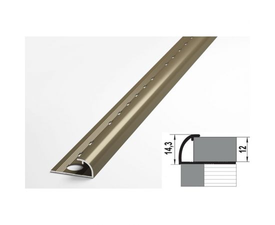 Профиль окантовочный полукруглый алюминиевый ЛУКА 9 мм, 2,7 м, анодированный, Бронза УТ000013620 – изображение 2