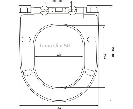 Сиденье дюропласт BERGES Toma slim SO крепление микролифт, быстросъемное, металл 017603 – изображение 3