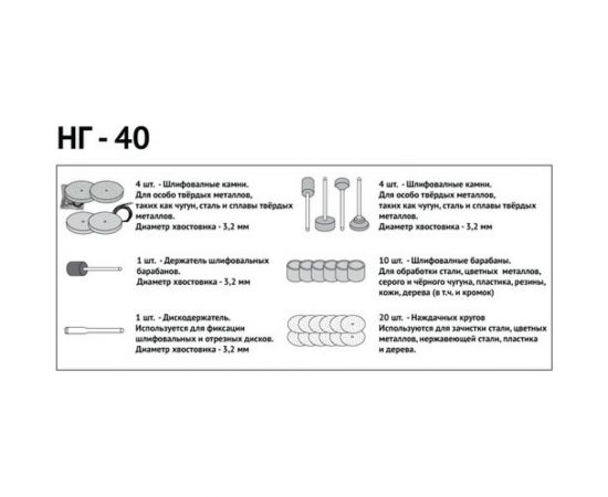 Набор гравировальный (40 предметов) Калибр 00000074876 – изображение 3