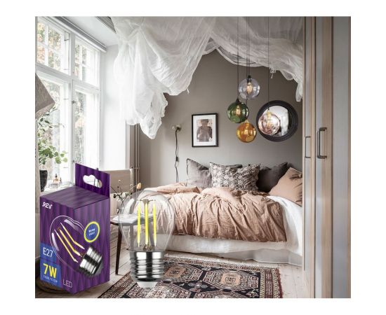 Светодиодная лампа REV FILAMENT шарик, G45, E27, 7W, 2700K, DECO Premium 32443 0 – изображение 4