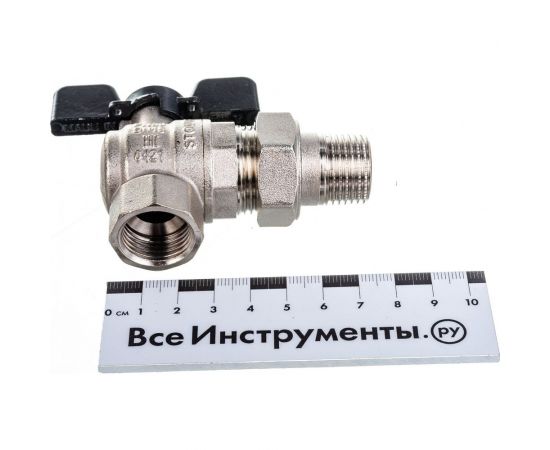 Шаровой полнопроходной угловой кран с американкой STOUT ВР RG008Q0LA6RG41 – изображение 5
