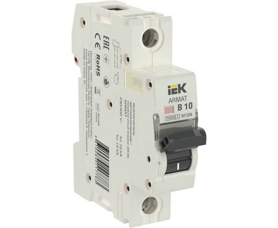 Автоматический выключатель IEK ARMAT M10N 1P B 10А AR-M10N-1-B010 