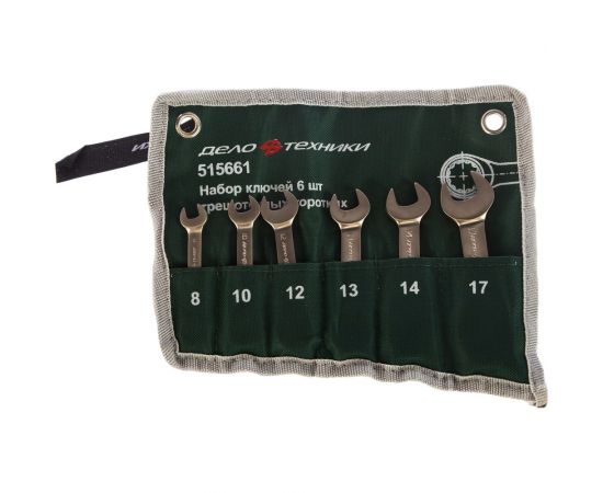Набор комбинированных коротких ключей с трещоткой 6 шт ДТ/20 Дело Техники 515661 