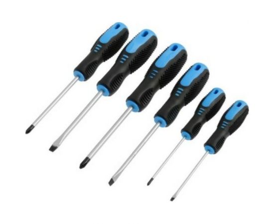 Набор отверток TUNDRA CrV, PH0/SL3 х 75 мм, PH1/SL5 х 100 мм, PH2/SL6 х 100 мм, сатин 1858745 