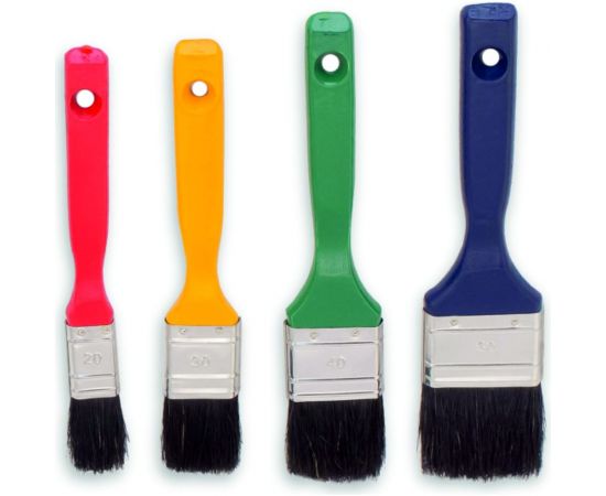 Набор кистей, натуральная щетина, деревянная ручка 20/30/40/50мм 4шт COLOR EXPERT 82664512 