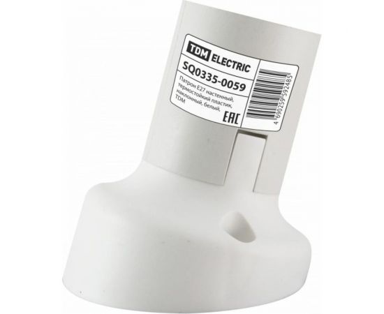Патрон TDM Е27 настенный, термостойкий пластик, наклонный, белый, SQ0335-0059 
