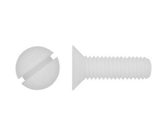 Винт с потайной головкой и прямым шлицем DINFIX DIN 963, полиамид (пластик), M4x20, 10 шт. 00-00001523 