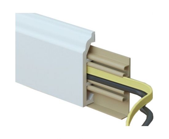 Плинтус Рико Колор HSP 80 (80 мм; 2.5 м; ПВХ; Белый под покраску) GRACE УТ000024173 