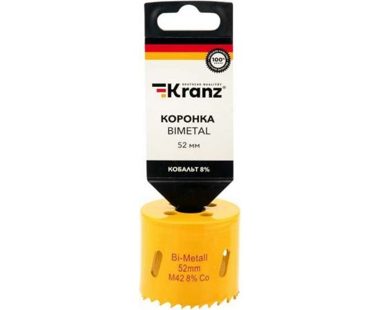 Коронка биметаллическая 52 мм KRANZ KR-92-0227 