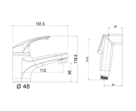 Полимерный смеситель для раковины с гигиеническим душем OneLife by Orange хром P01-022cr – изображение 13