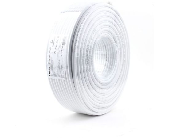 Коаксиальный кабель Cablexpert 75 Ом, 64%, 1мм, CCS, 100м, белый RG-6U-CS-2 – изображение 2