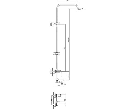 Тропическая душевая система со смесителем для ванны RUSH с поворотным изливом, хром ST4235-30 – изображение 2
