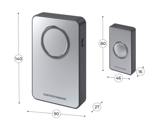 Электрический звонок Elektrostandard DBQ27M WL 38M IP20 бытовой дверной Серебро Чёрный a055697 – изображение 2