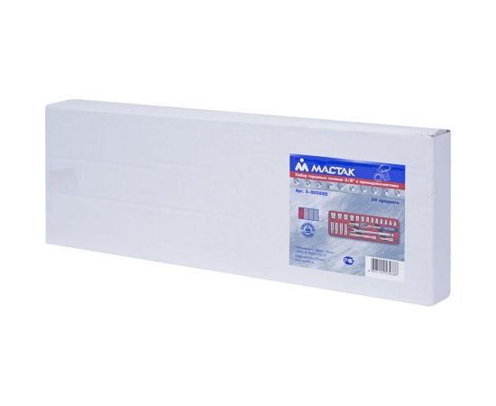 Набор торцевых головок 3/8” с принадлежностями, ложемент, 22шт МАСТАК 5-003222 – изображение 2