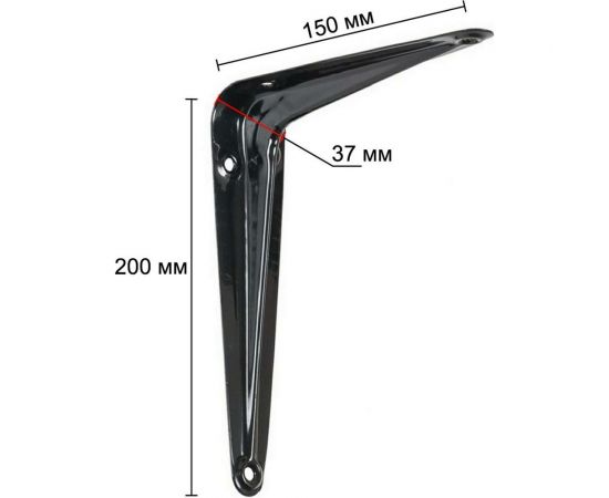 Жестяная консоль VORMANN 150x200x37мм, оцинк. (цвет черный лак.), 30 кг 00150 150 LS – изображение 2