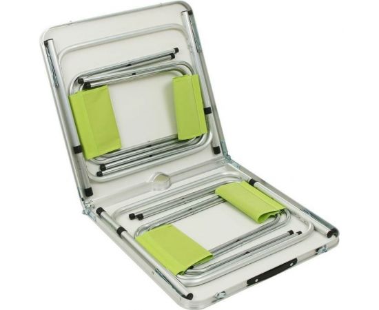 Набор туристической мебели Maclay стол 120x60x55/60/70 см, стул 29x35x30 см, салатовый 6780359 – изображение 2