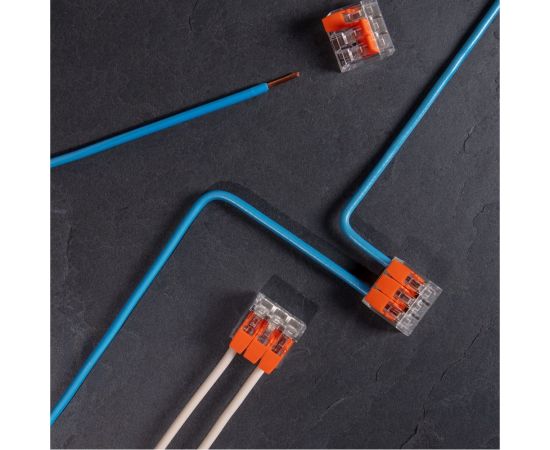 Соединительная 3-проводная клемма REXANT с рычажком 0.14-4 мм2 прозрачная 20 шт 07-5203-20 – изображение 2