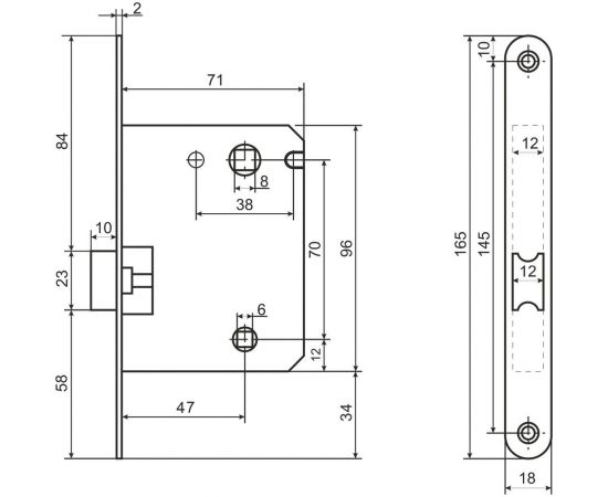 Защелка Аллюр L7050PR AB (старая бронза; пластик; овальная планка 18 мм; без ручек; с фиксатором) 11556 – изображение 2
