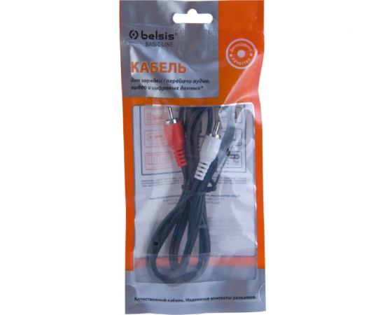 Кабель Belsis Jack 3.5 mm вилка - 2xRCA вилка, стерео-аудио, 1 м BL1066 – изображение 3