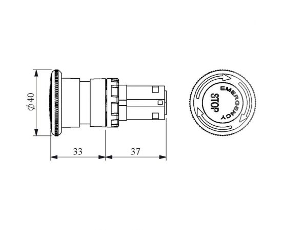 Аварийный стоп Emas 1НЗ с маркировкой на грибке MB200EE – изображение 3