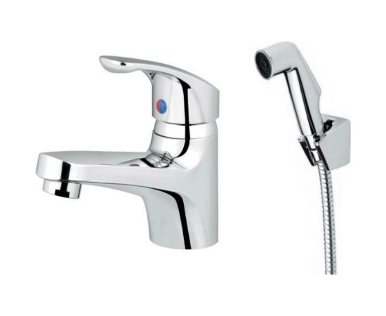 Полимерный смеситель для раковины с гигиеническим душем OneLife by Orange хром P01-022cr – изображение 3