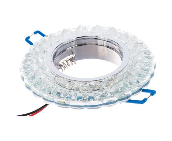 Встраиваемый светильник Ecola MR16 LD7009 GU5.3 с подсветкой "Кристалл" Прозрачный/Хром 30x95 FT16CCEFB – изображение 3