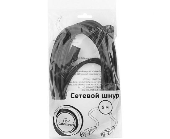 Кабель питания Cablexpert, системный блок-монитор, 5м, C13-C14, 3x1кв.мм, черный, PC-189-1-5M – изображение 3