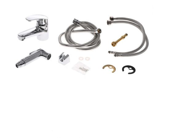 Полимерный смеситель для раковины с гигиеническим душем OneLife by Orange хром P01-022cr – изображение 5